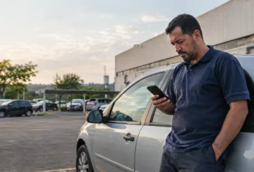 Cena ilustrativa de busca e apreensão carro em situação de consumo envolvendo dívidas e direitos