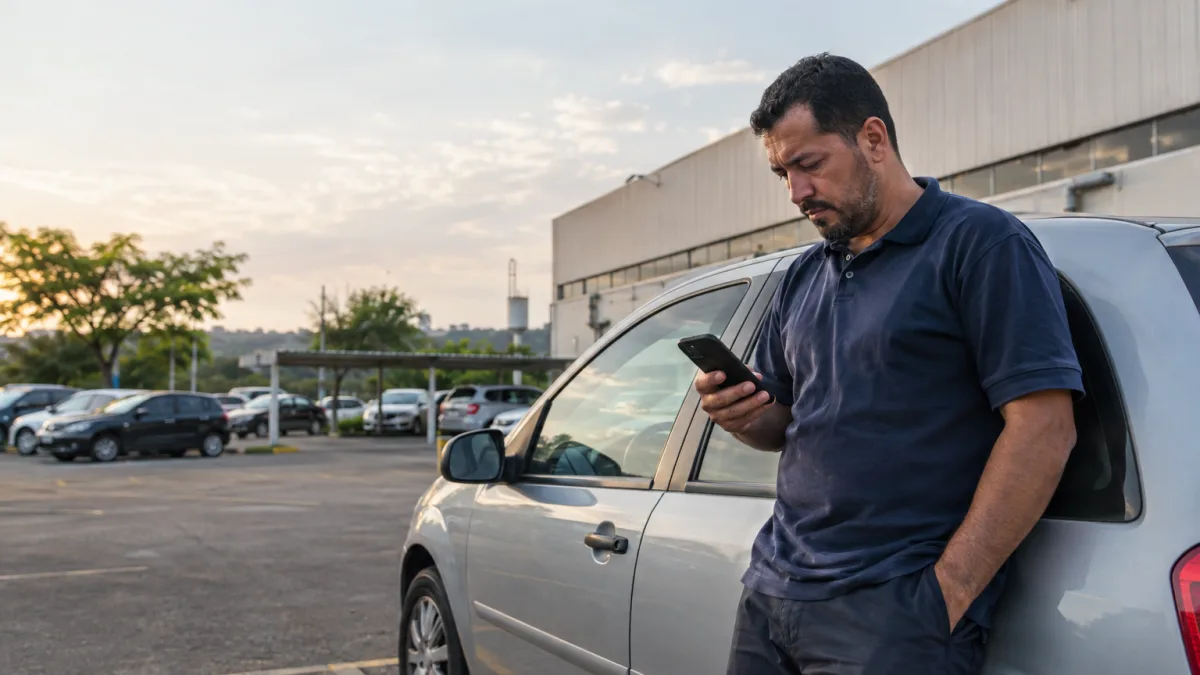 Cena ilustrativa de busca e apreensão carro em situação de consumo envolvendo dívidas e direitos
