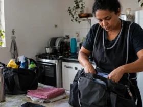 Cena ilustrativa de renda de diarista bloqueada em situação de consumo envolvendo dívidas e direitos